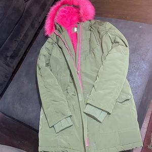 Green and pink jacket
